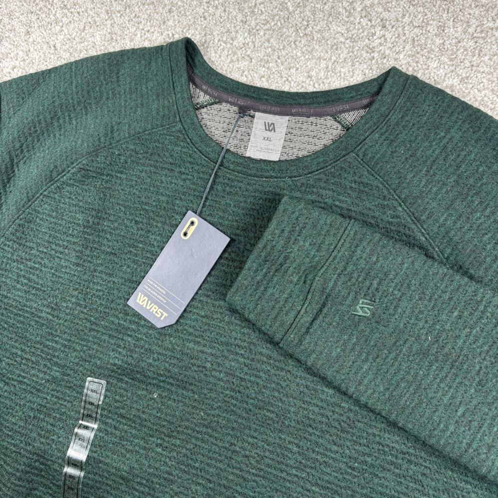 VRST Recharge Lunar Crew Men XXL Olive Shadow Green Textured UPF 50 Sweatshirt